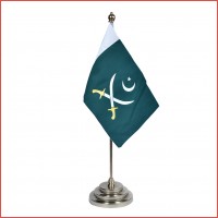 Pakistan Army table flag, printed, stainless steel,