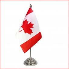 Canada table flag,  stainless steel, printed both sides