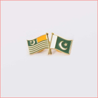 Kashmir Pakistan dual flag, lapel pin, badge