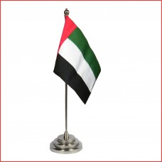 UAE table flag,  stainless steel, embroidered,