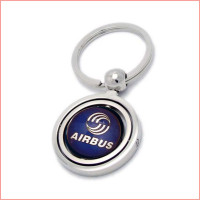 Airbus Keychain round metal, double sided, rotating