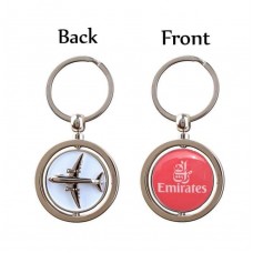Emirates Keychain, double sided, 3d airplane on one side