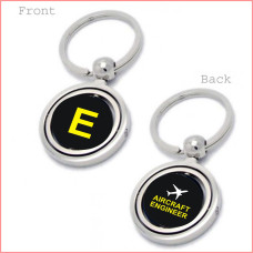 Aircraft Engineer keychain metal, 360 degree rotation, double sided