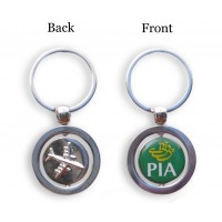 PIA Keychain, round shape, double sided, 3D airplane