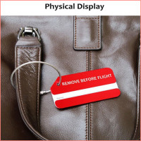 Remove before flight luggage name tag