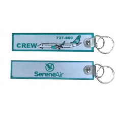 Serene Air Tag, embroidery keychain, double sided, washable