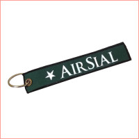 Airsial tag, keychain, green colour, printed both sides