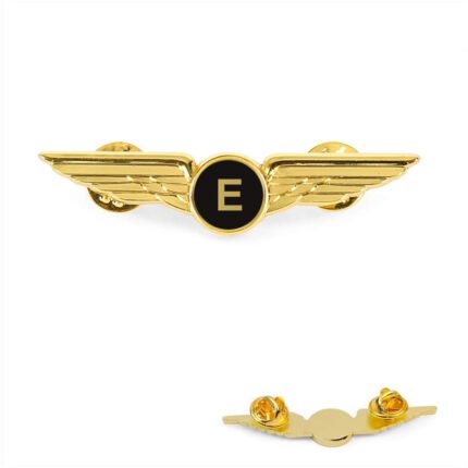 E Wing for aircraft engineer, high quality zinc product, golden colour, 80mm