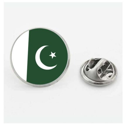 Pakistan flag Lapel Pin, coat pin round, 17mm