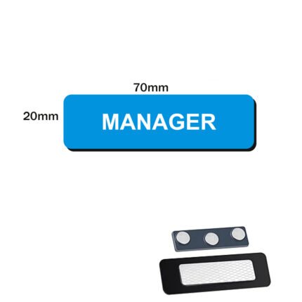 Manager name plate, 70x20mm, epoxy and magnet holder