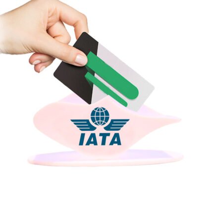 IATA business card holder, acrylic, unique shape