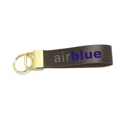 Airblue luggage leather tag, keychain, double sided
