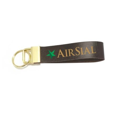 Airsial luggage leather tag, keychain, double sided