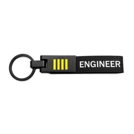 Engineer leather keychain with metal buckle