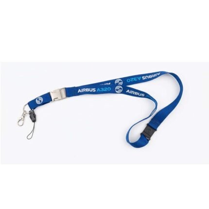 Airbus A320 Lanyard, blue high quality fabric, metal buckle and phone holder