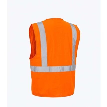 Reflector safety Jacket, orange, front pockets, id card holder, zip